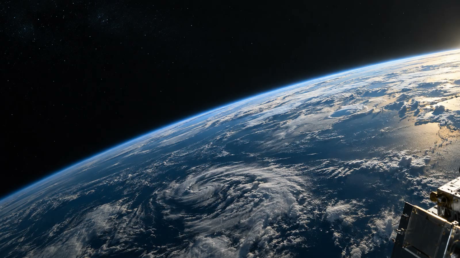 Conceptual view of Earth’s curved horizon from orbit